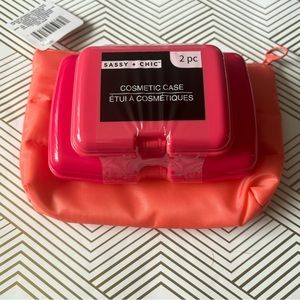 Two Small size cosmetic cases plus free zipper bag